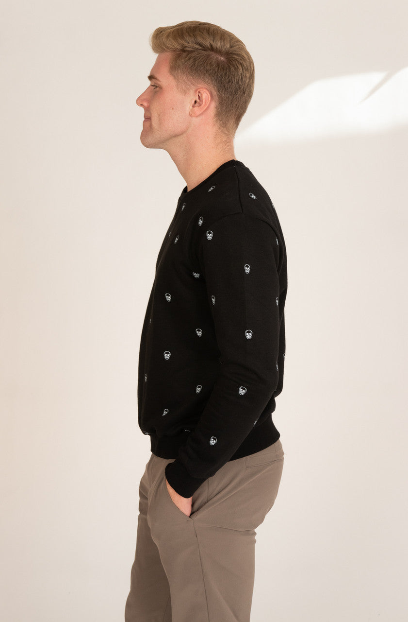 Skull Pattern Crew Sweatshirt