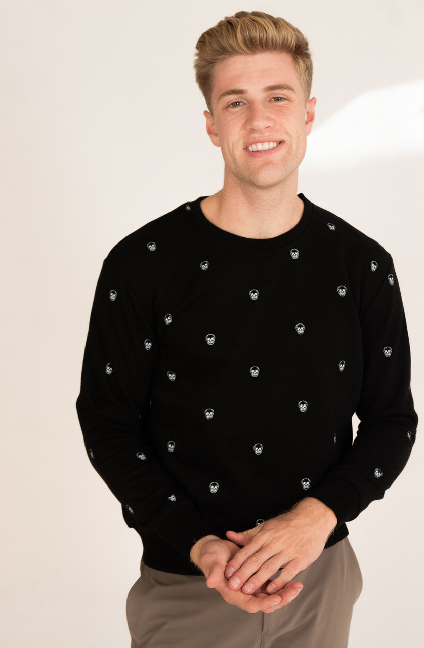 Skull Pattern Crew Sweatshirt