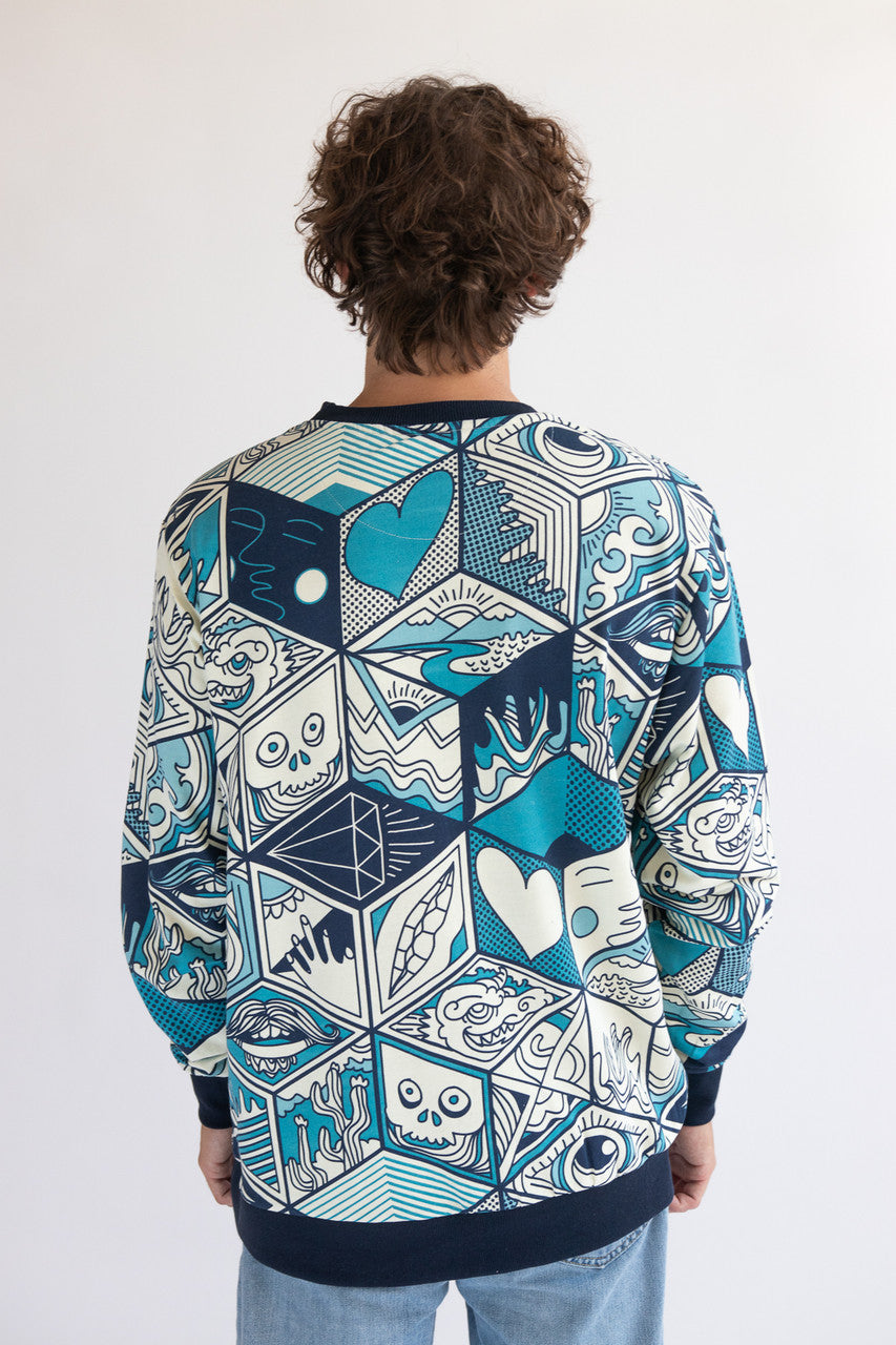 Geometric Pop Art Graphic Sweatshirt