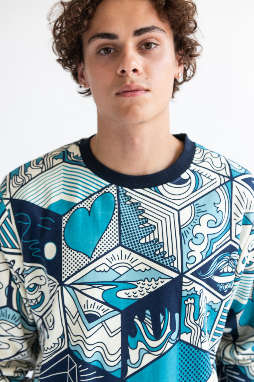 Geometric Pop Art Graphic Sweatshirt