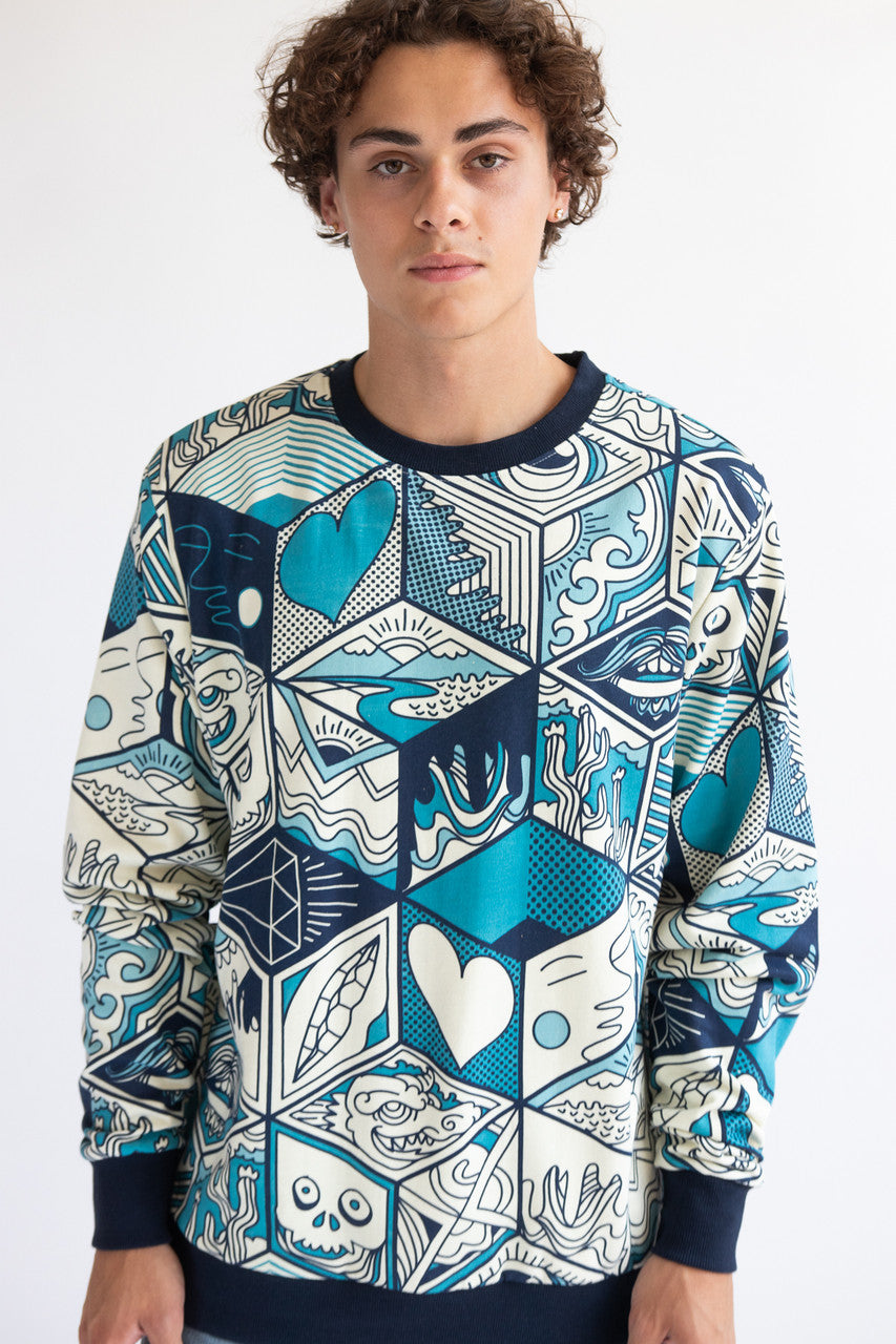 Geometric Pop Art Graphic Sweatshirt