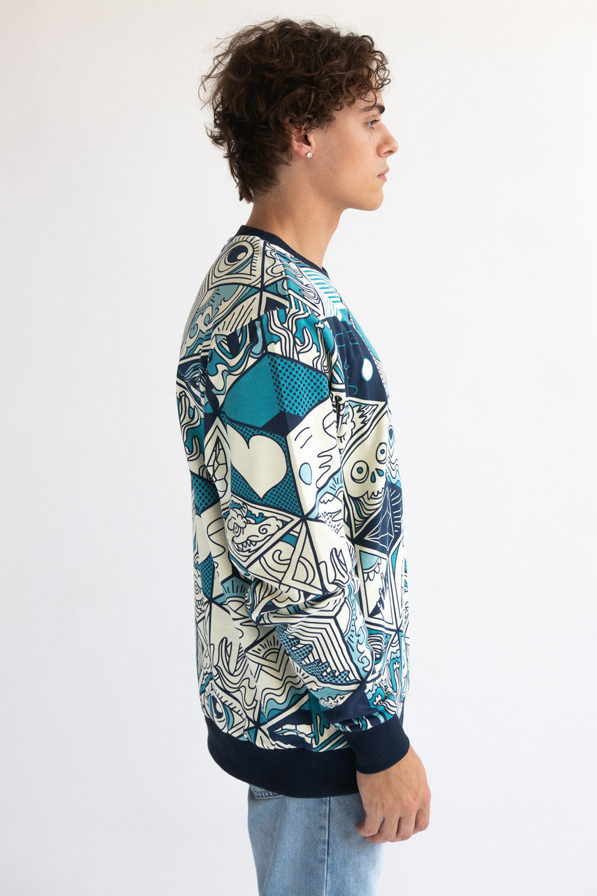 Geometric Pop Art Graphic Sweatshirt