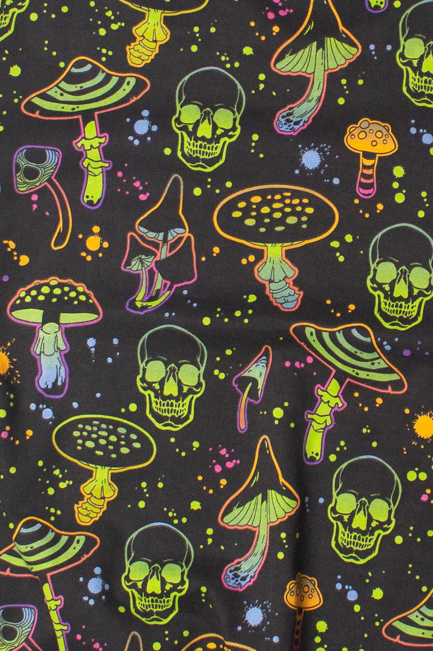 Neon Mushrooms & Skulls Sweatshirt