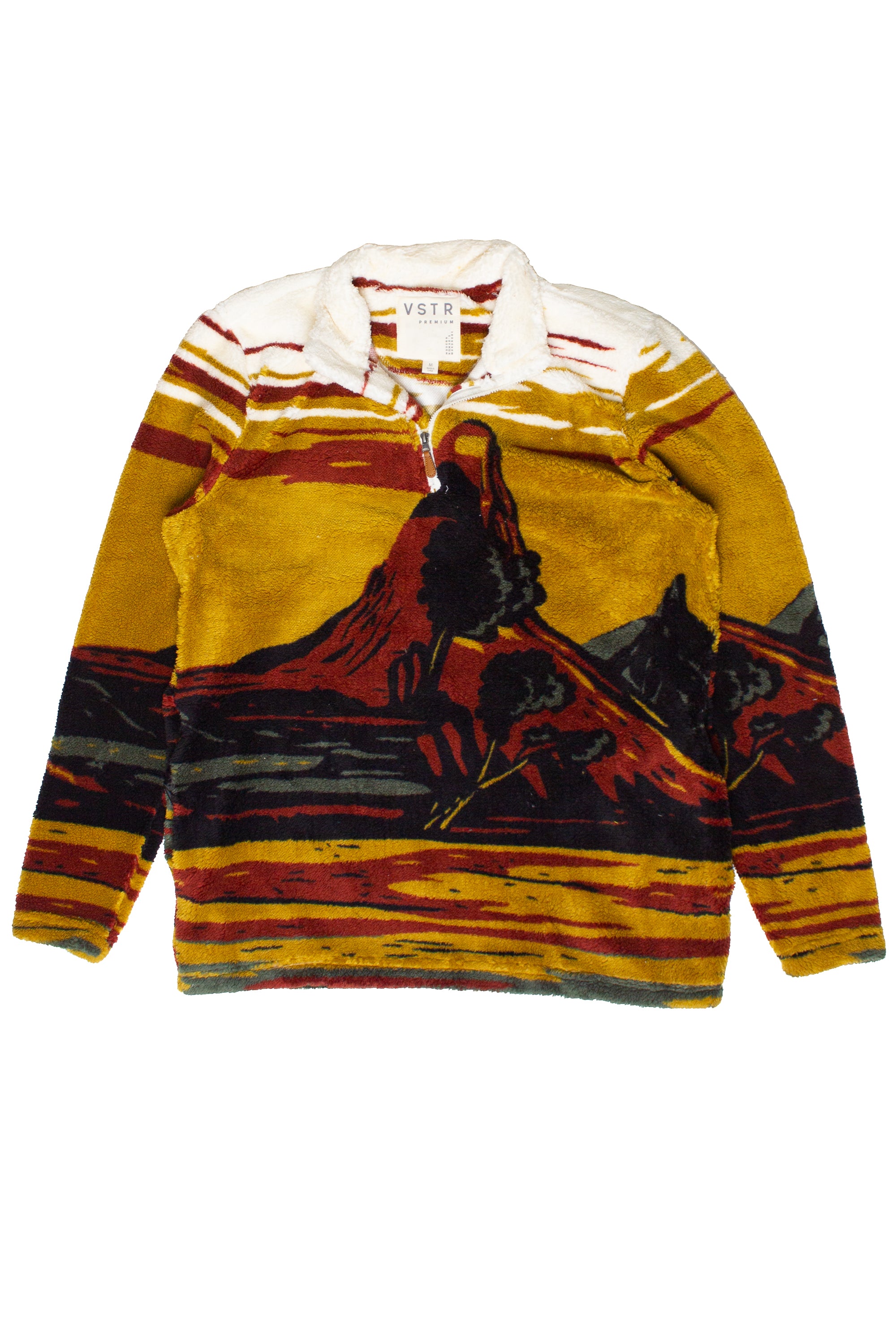 Mountain Landscape Plush Quarter Zip Sweater