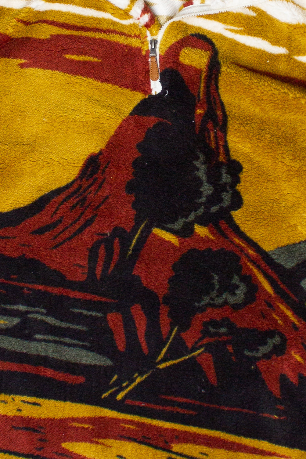 Mountain Landscape Plush Quarter Zip Sweater