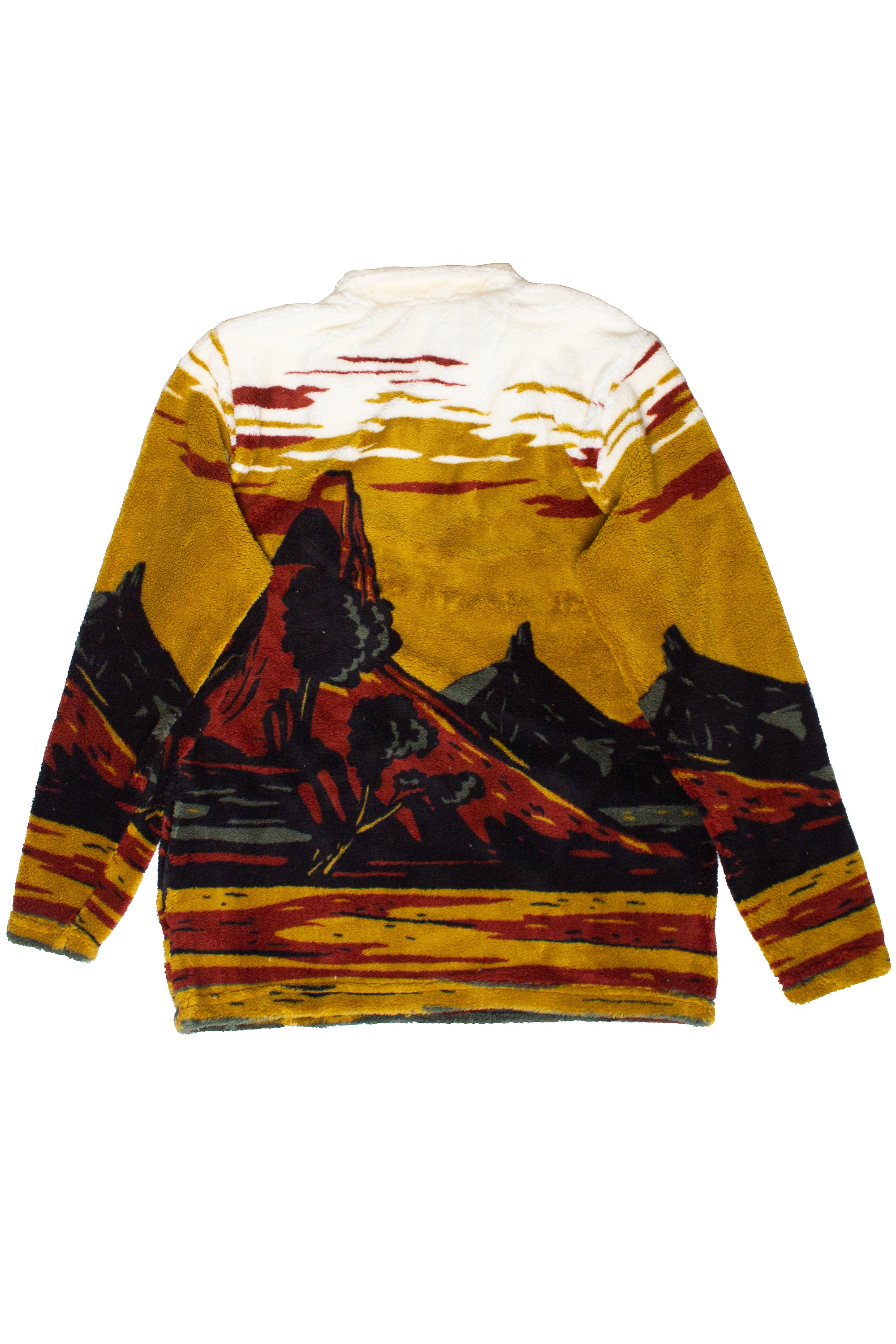 Mountain Landscape Plush Quarter Zip Sweater
