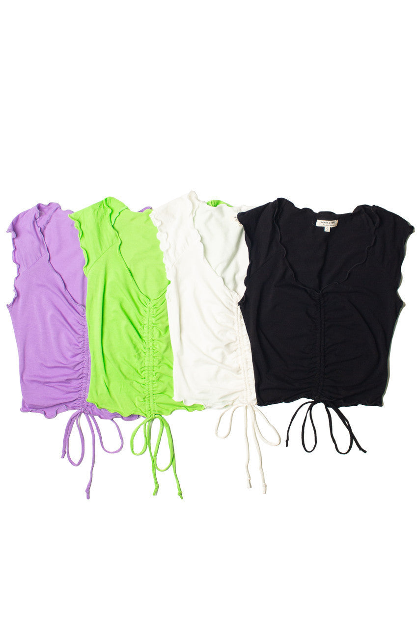 Amethyst Purple Center Ruched Tee