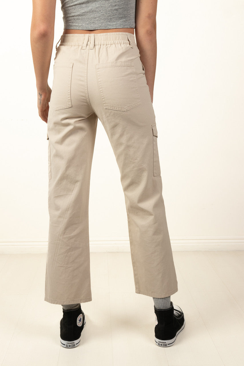 Khaki Cargo Twill Pants
