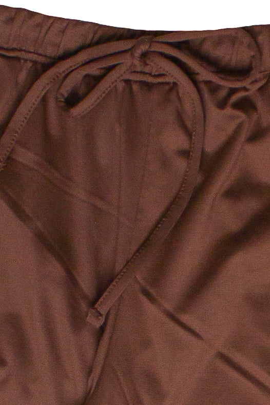 Fleece Lined Side Stripe Track Pants - Brown