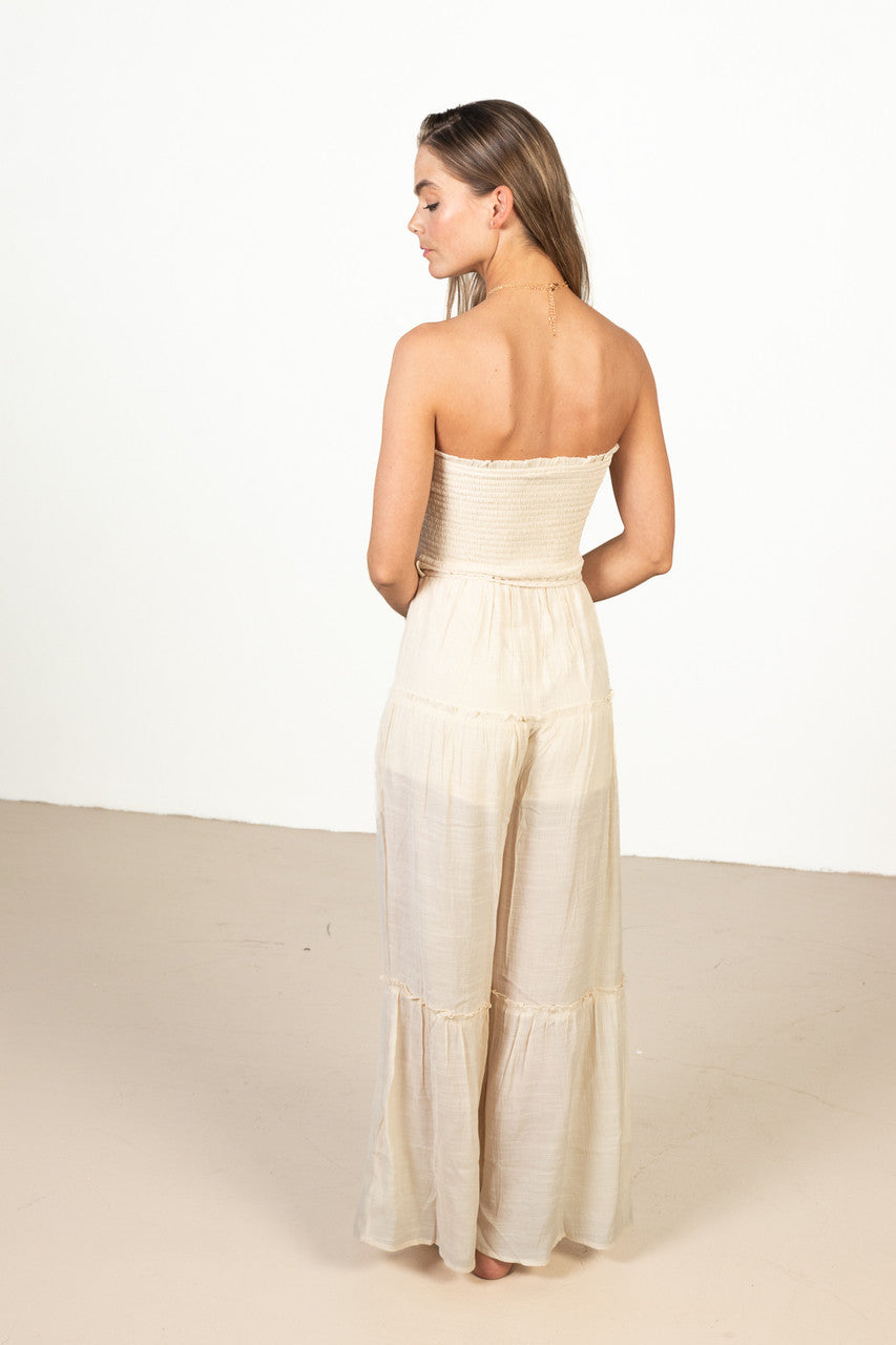 Sand Gauze Wide Leg Jumpsuit