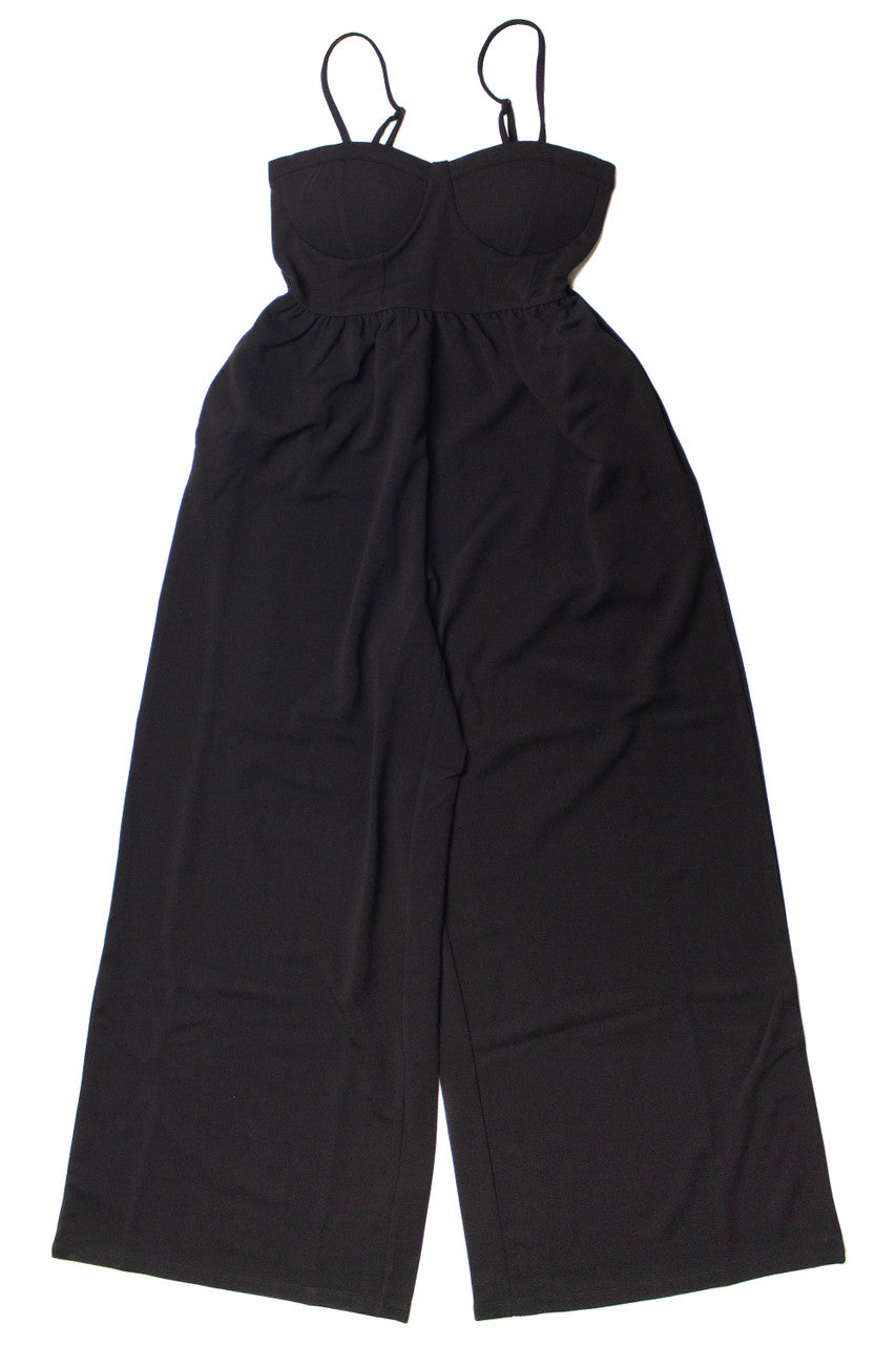 Black Bustier Top Wide Leg Jumpsuit