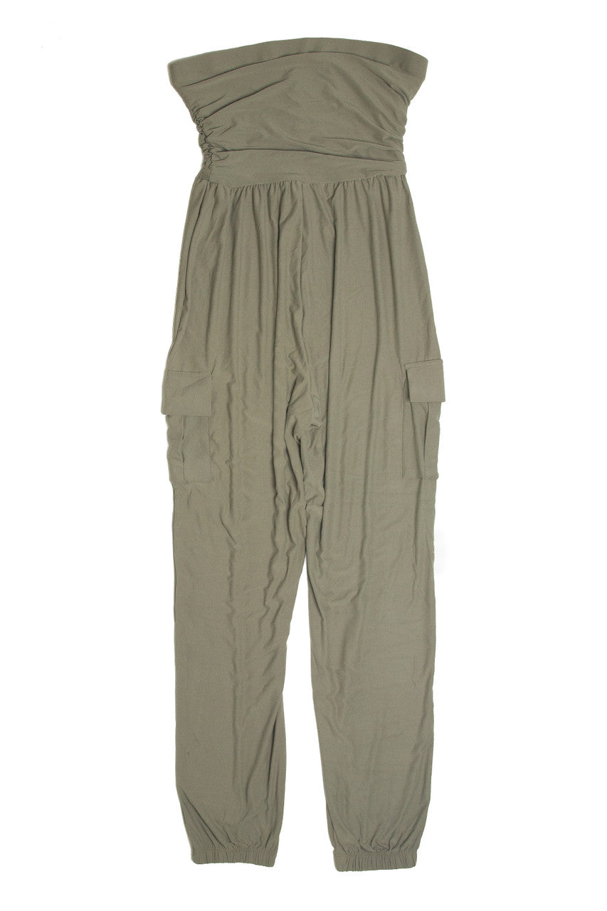 Olive Tube Cargo Jumpsuit
