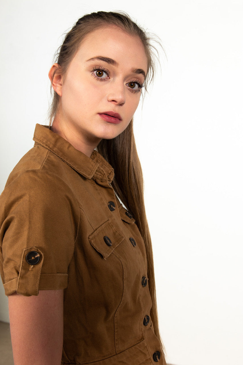 Camel Twill Jumpsuit