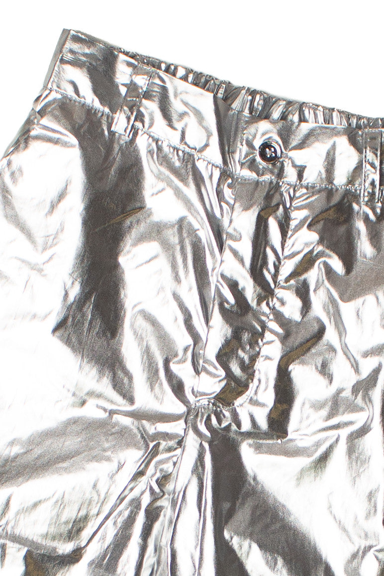 Silver Metallic Parachute Pants