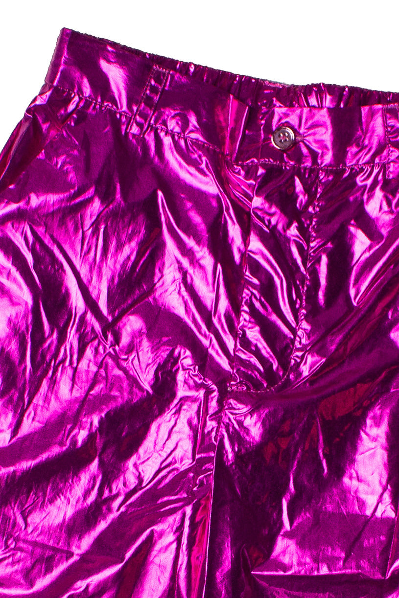 Fuchsia Metallic Parachute Pants