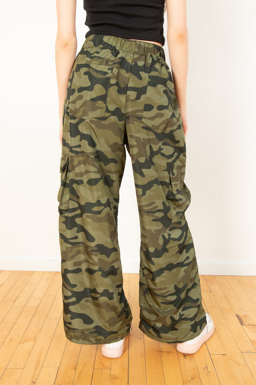 Wide Leg Camo Utility Pants