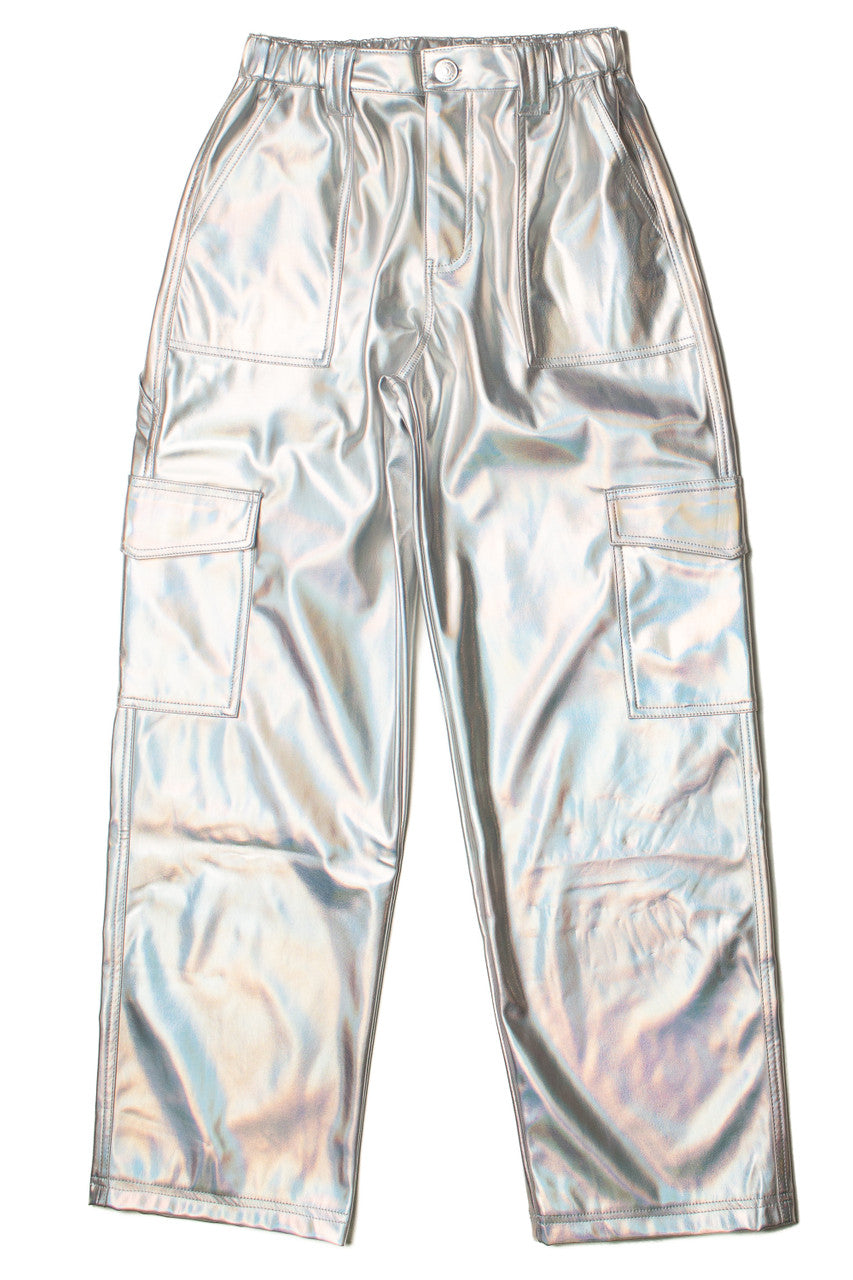 Silver Holographic Skater Jeans
