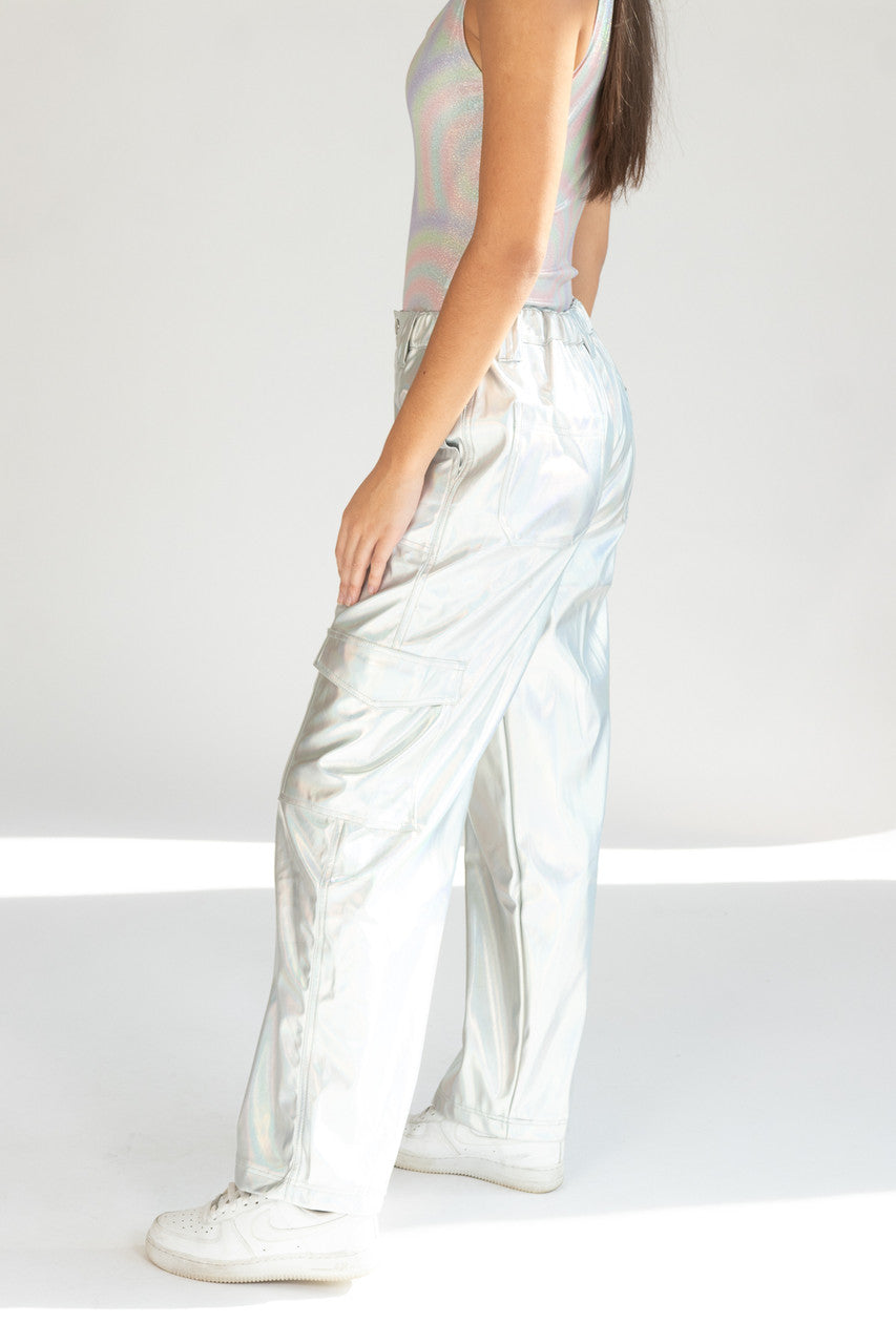 Silver Holographic Skater Jeans