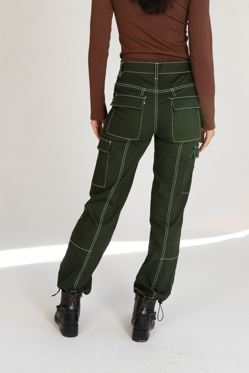 Contrast Seam Cargo Joggers