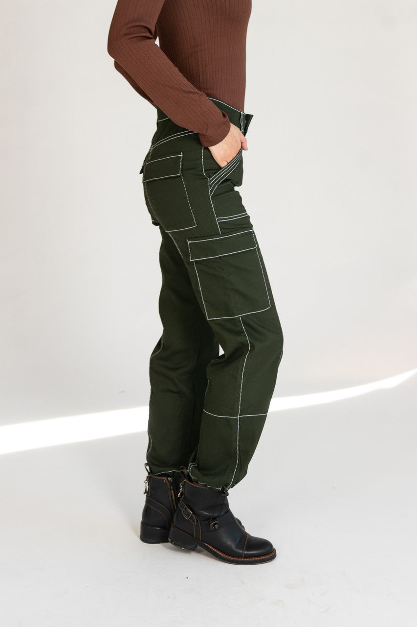 Contrast Seam Cargo Joggers