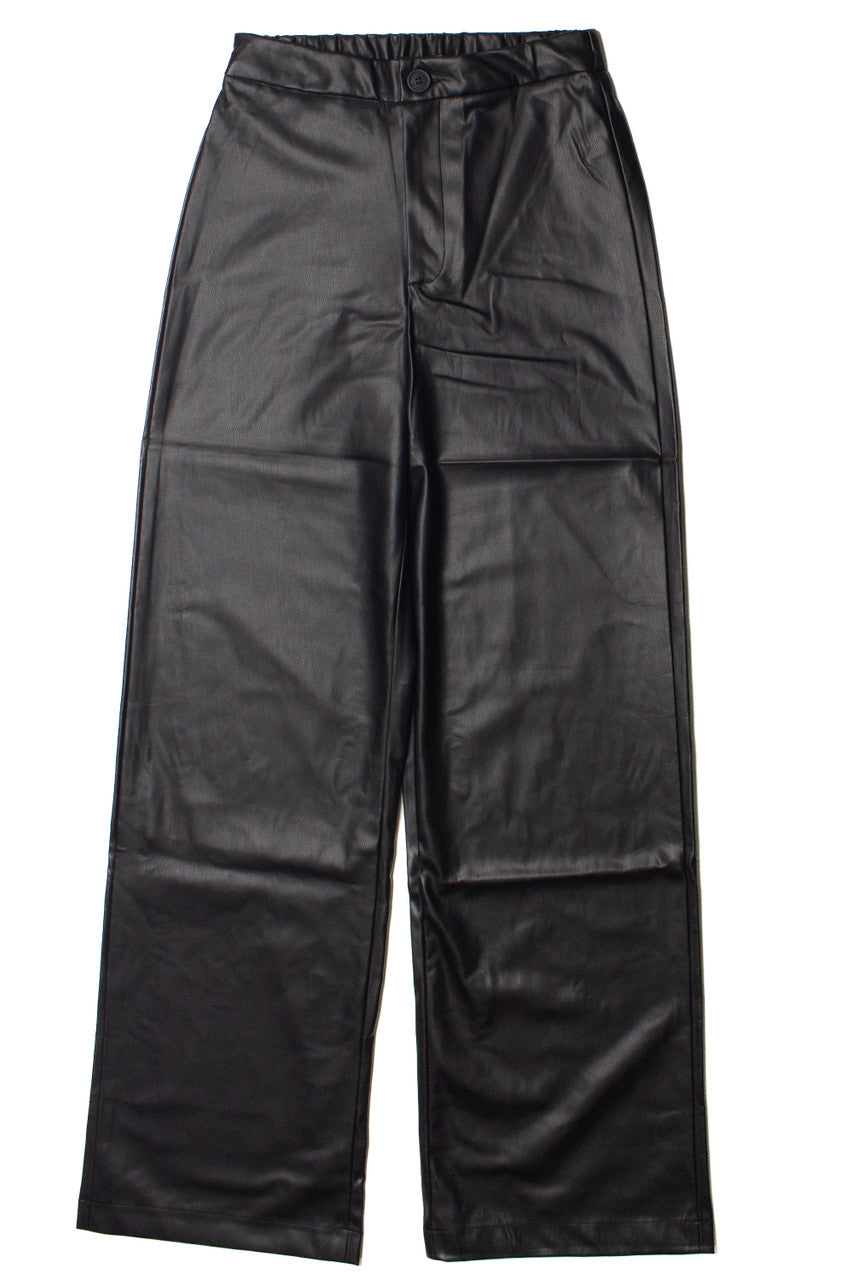 Wide Leg Pleather Pants