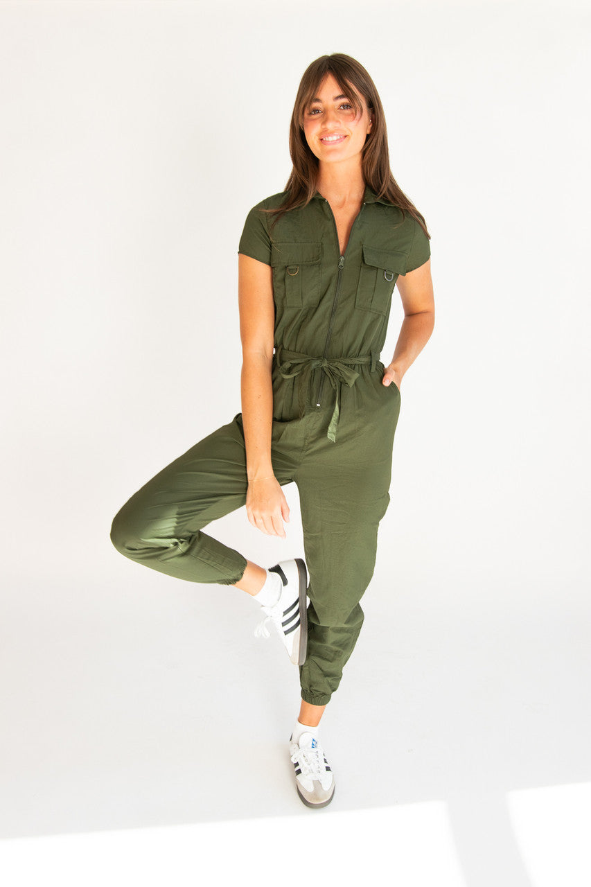 Utility Parachute Belted Jumpsuit