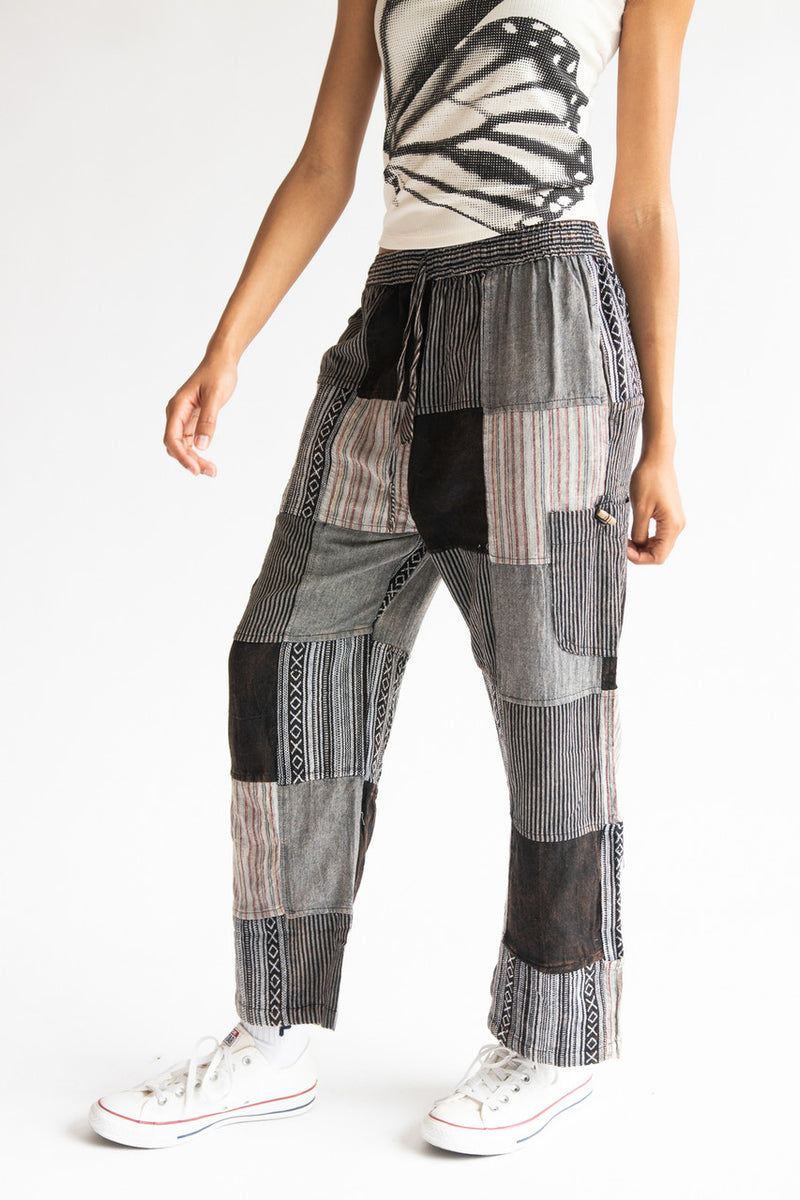 BUM PATCH PANT - QUILTED BLACK main image 1