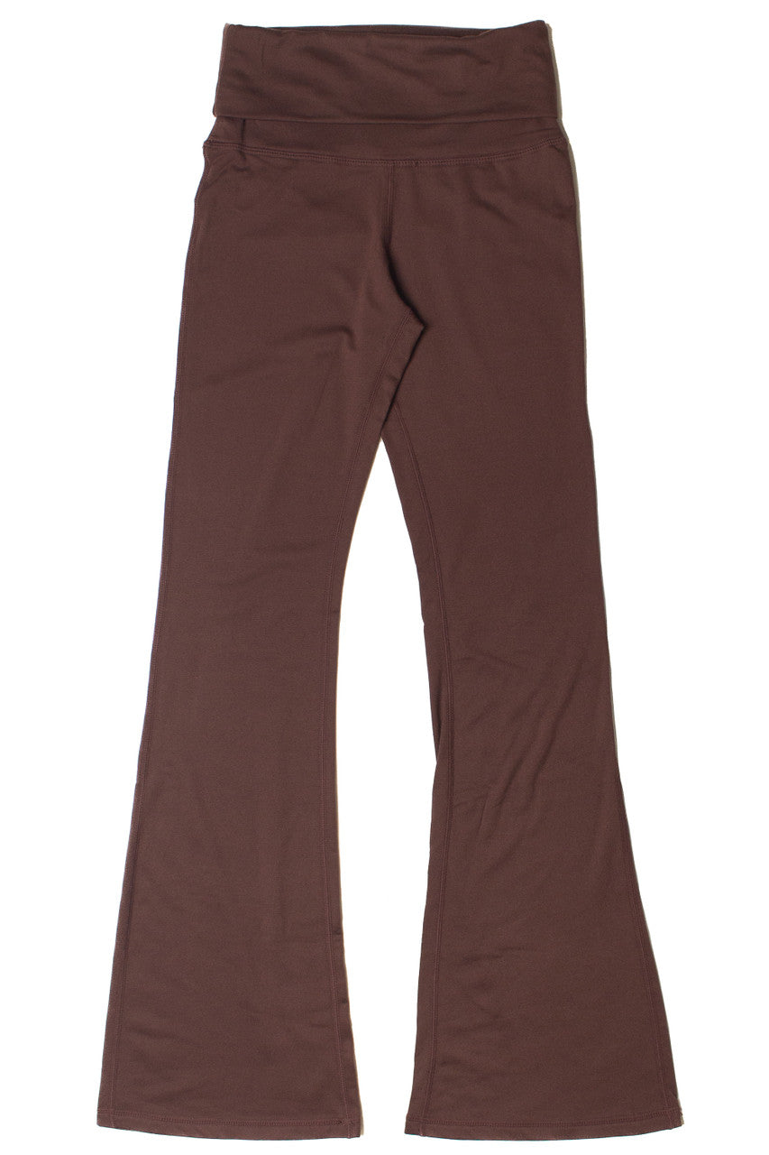 Fold Over Fleece Lined Flare Leggings