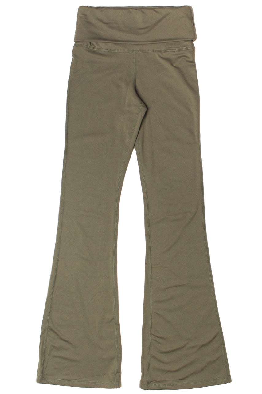 Fold Over Fleece Lined Flare Leggings