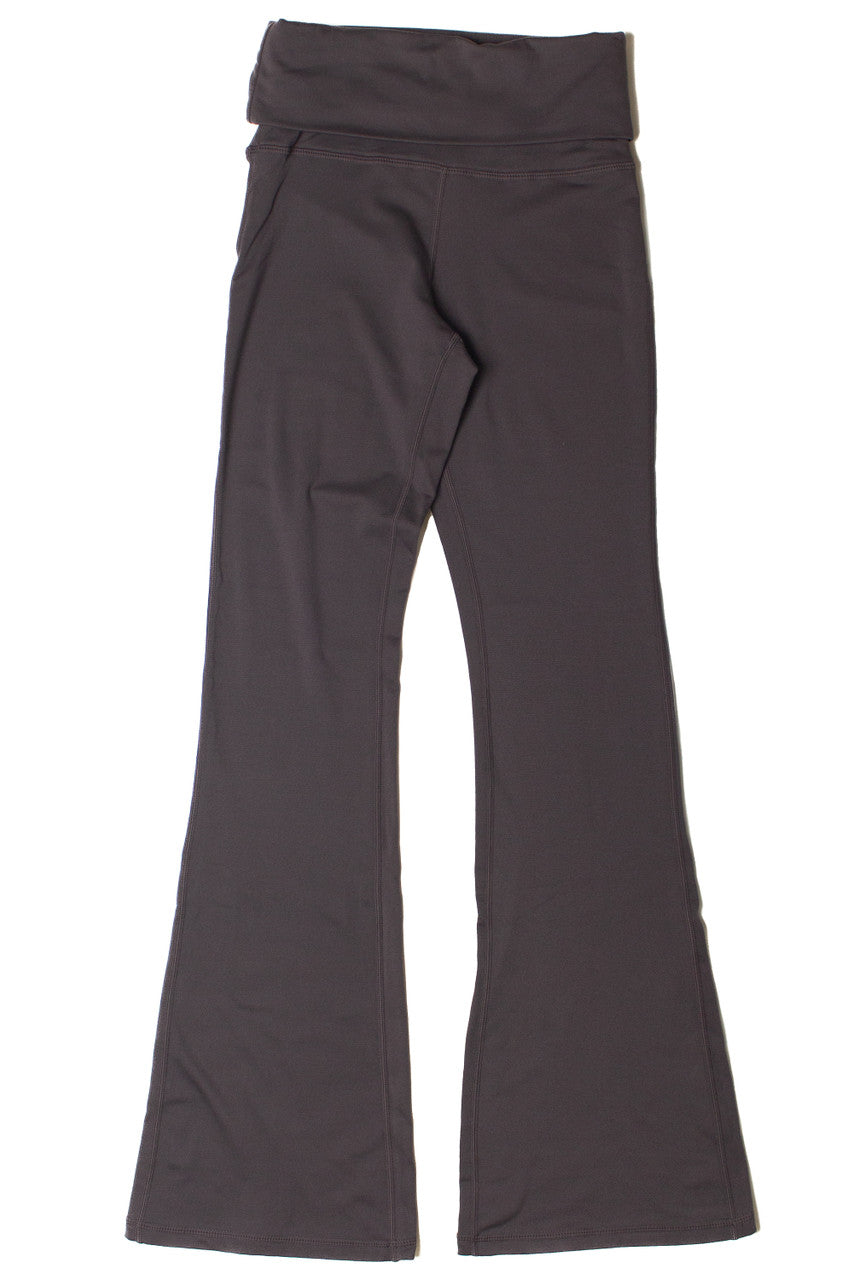 Fold Over Fleece Lined Flare Leggings