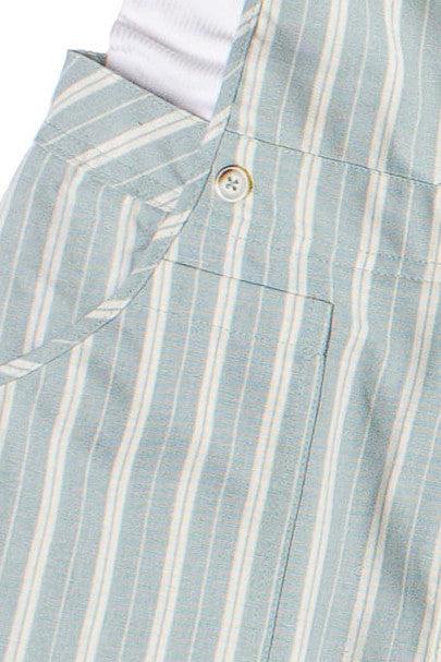 Two Piece Striped Overalls With Tee Set