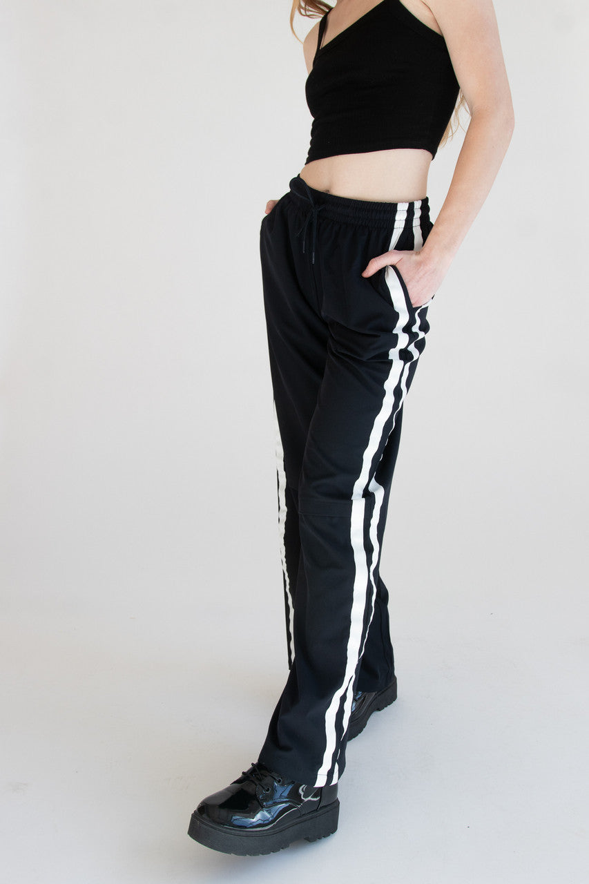 Wide Leg Side Stripe Track Pants