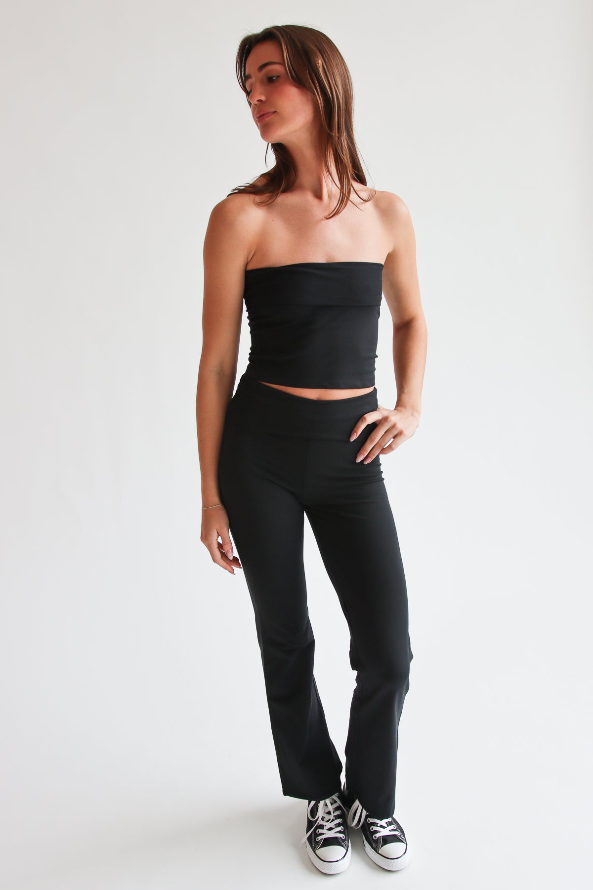 Foldover Flare Pants