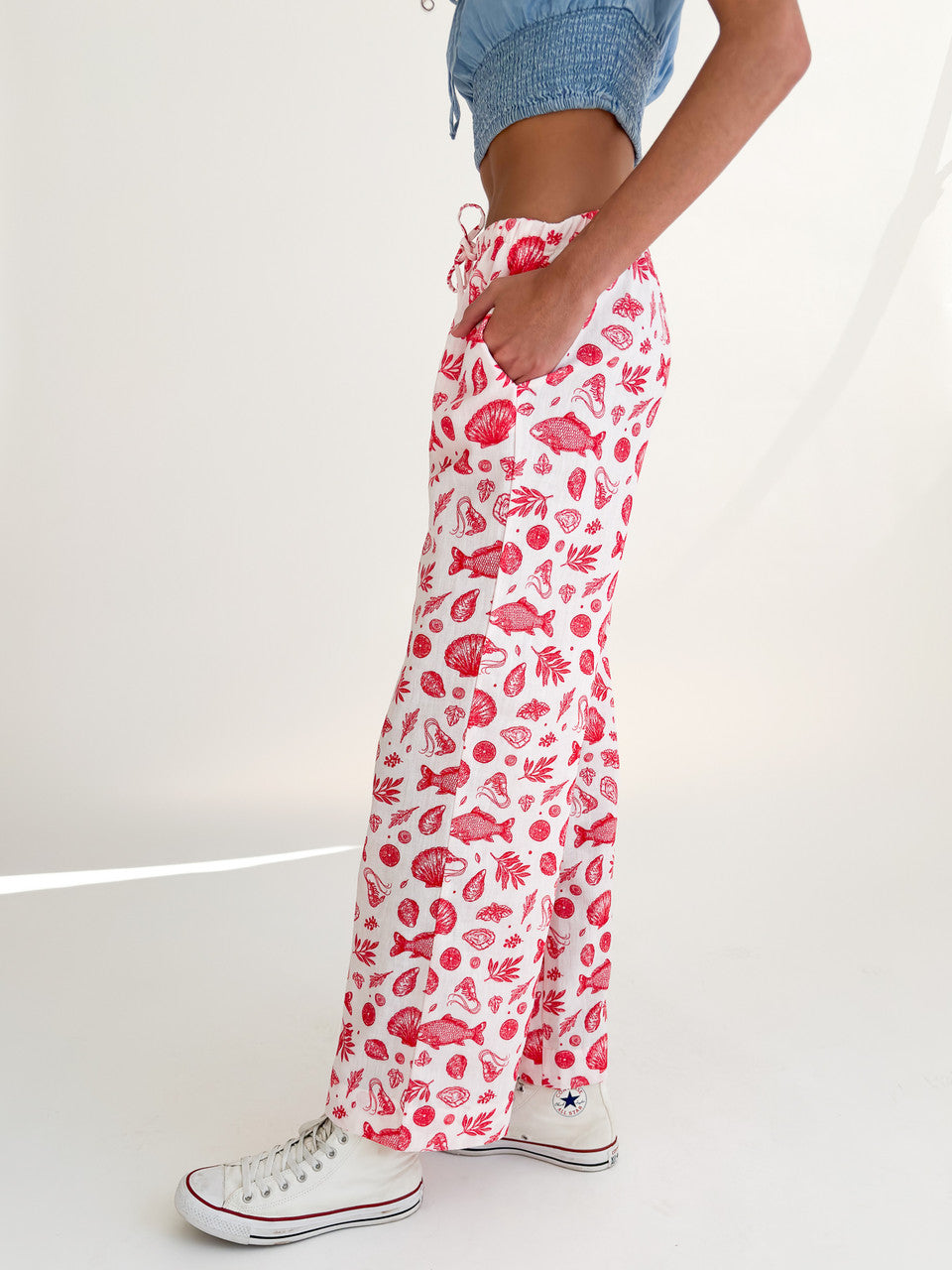 Ocean Life Printed Beach Pants