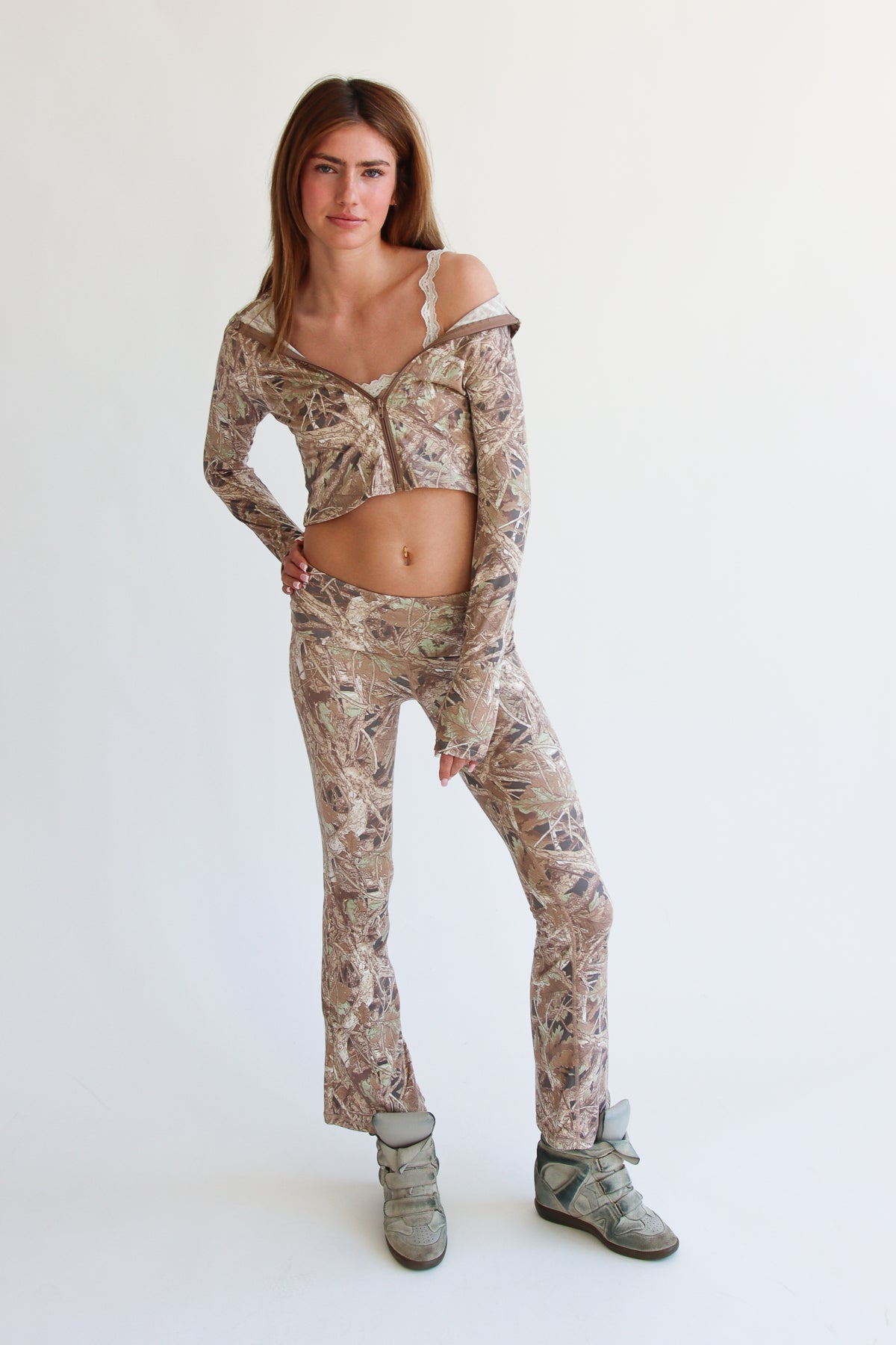 Woodland Foldover Flare Pants