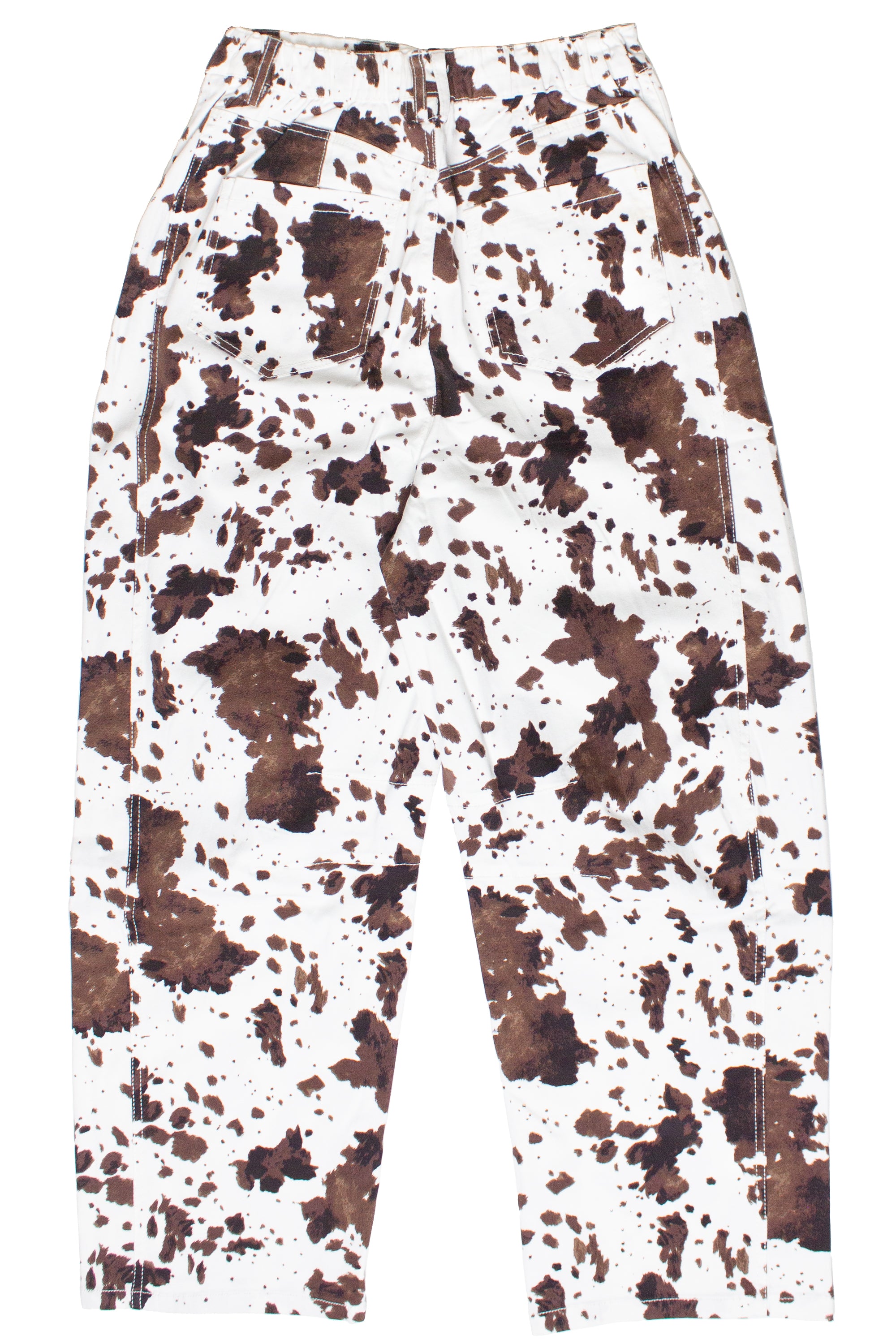 Cow Print Barrel Leg Jeans