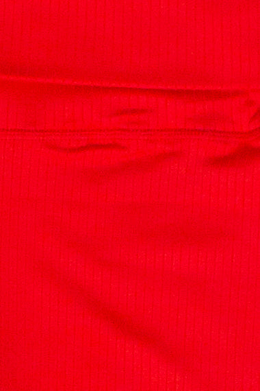 Ribbed Lightweight Fleece Lined Flare Leggings - Red