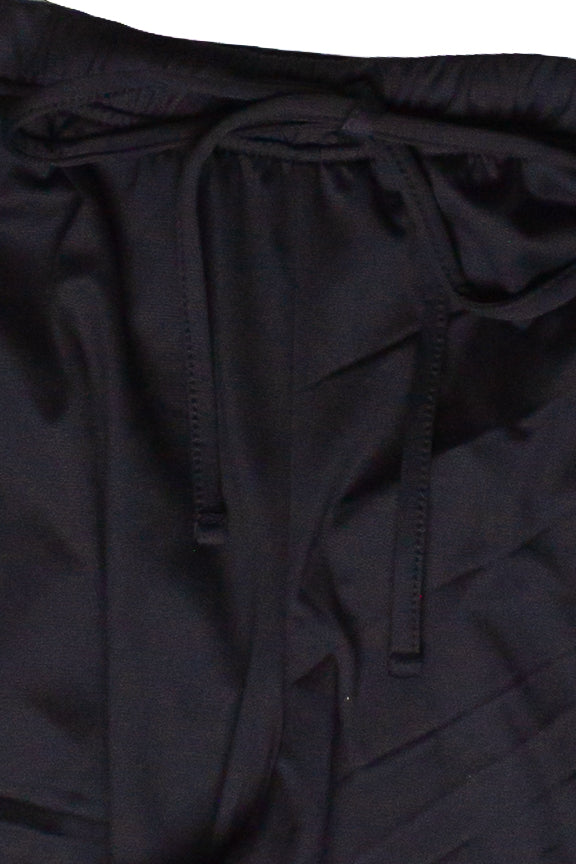 Fleece Lined Side Stripe Track Pants - Black