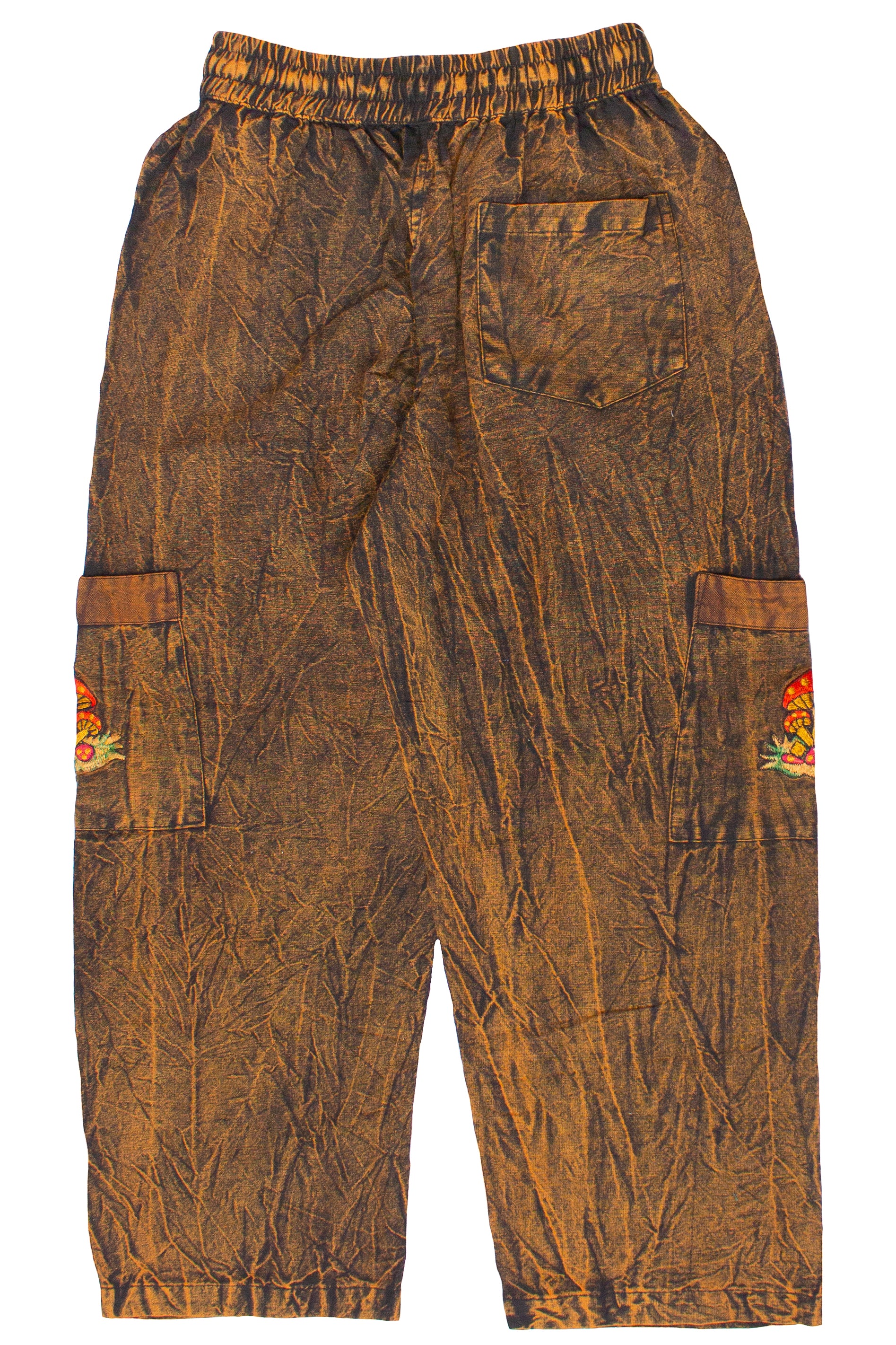 Embroidered Mushroom Block Patchwork Pants