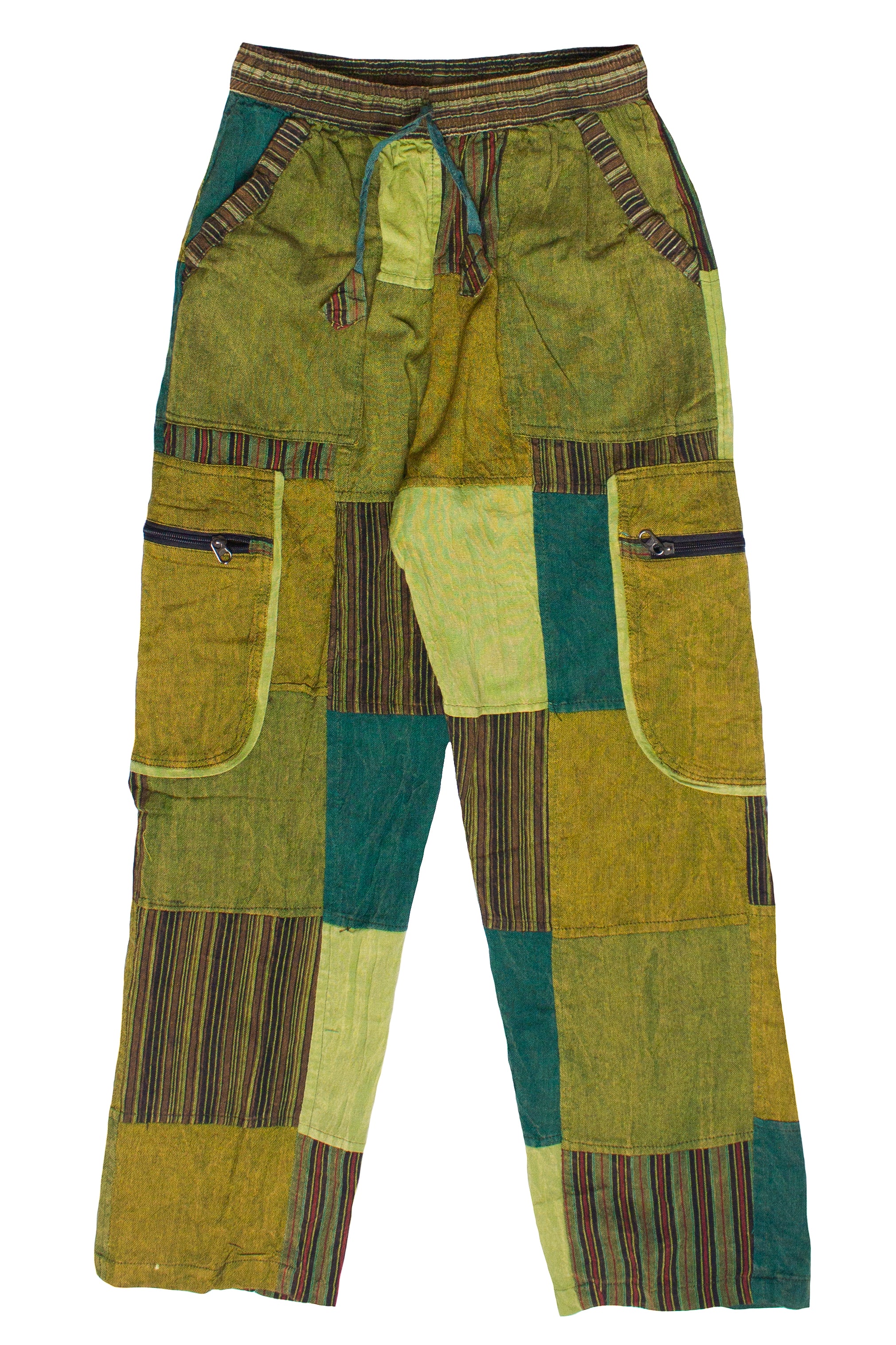 Going Green Zip Pocket Patchwork Pants