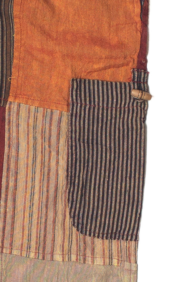 Rust Striped Patchwork Pants