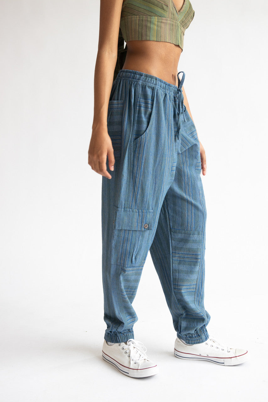 Striped Cargo Joggers