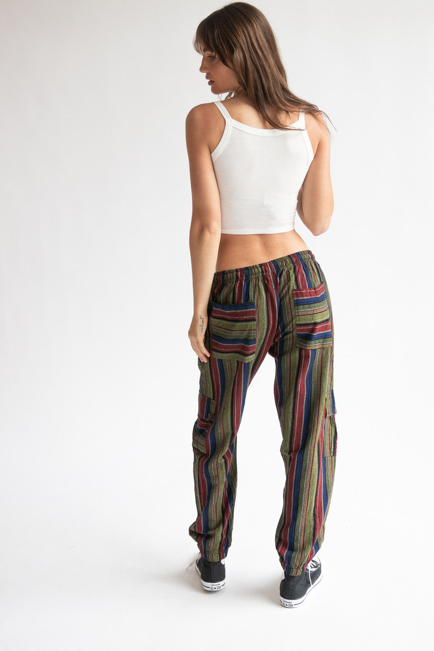 Striped Cargo Joggers
