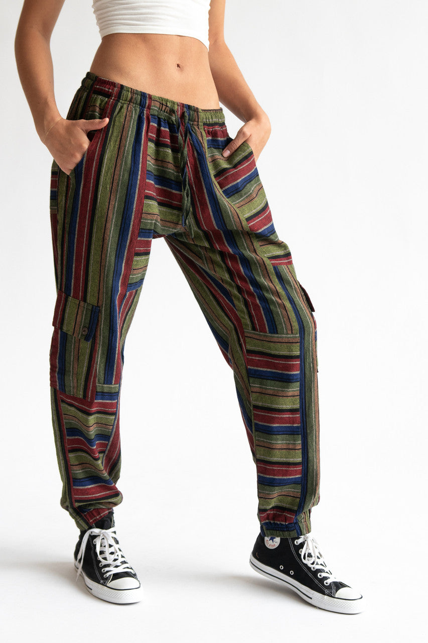Striped Cargo Joggers