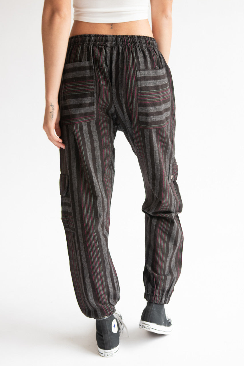 Striped Cargo Joggers