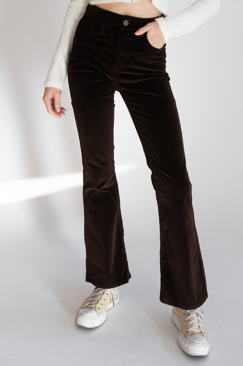 Pocket Applique Corduroy Flares