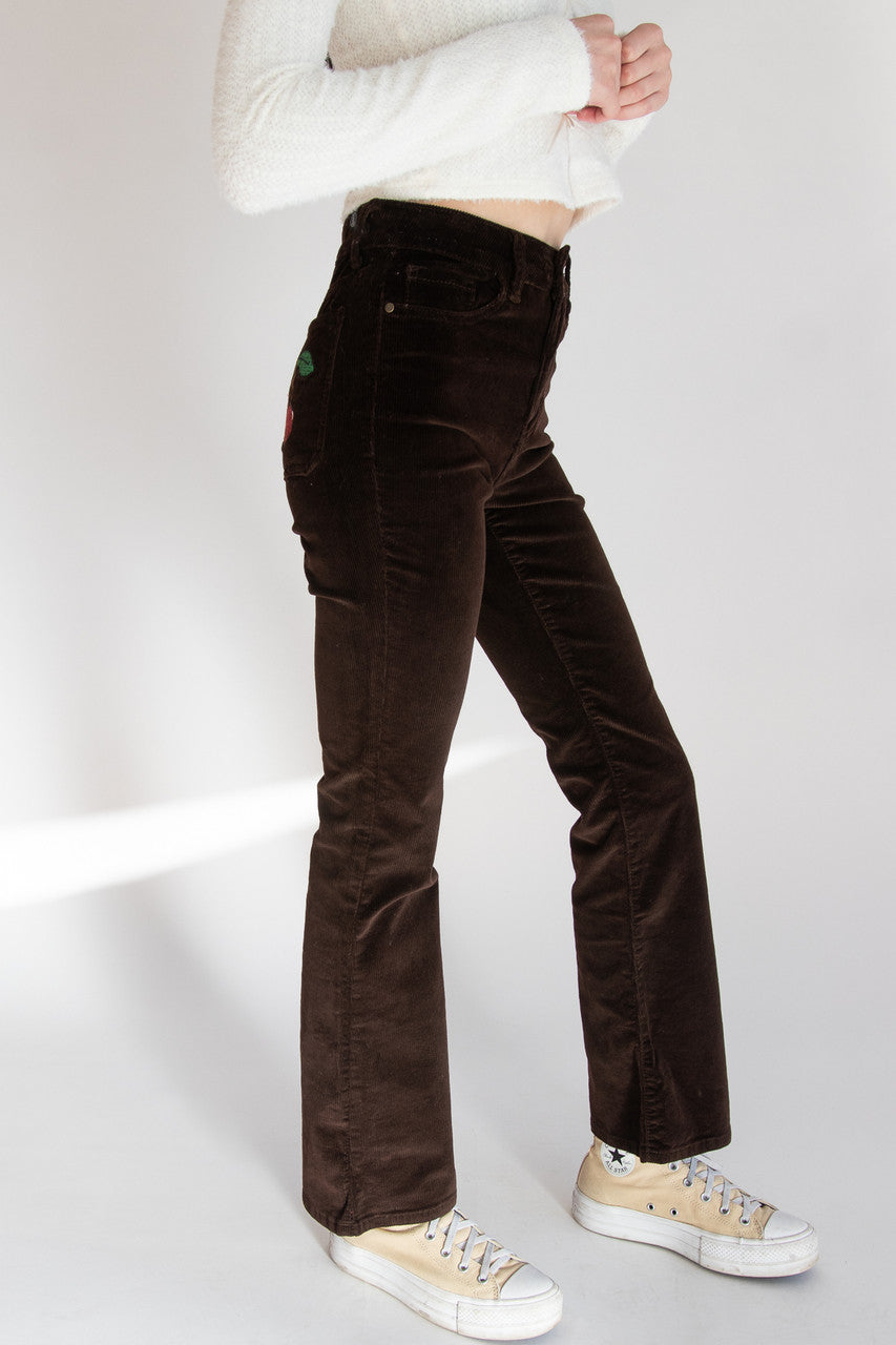 Pocket Applique Corduroy Flares