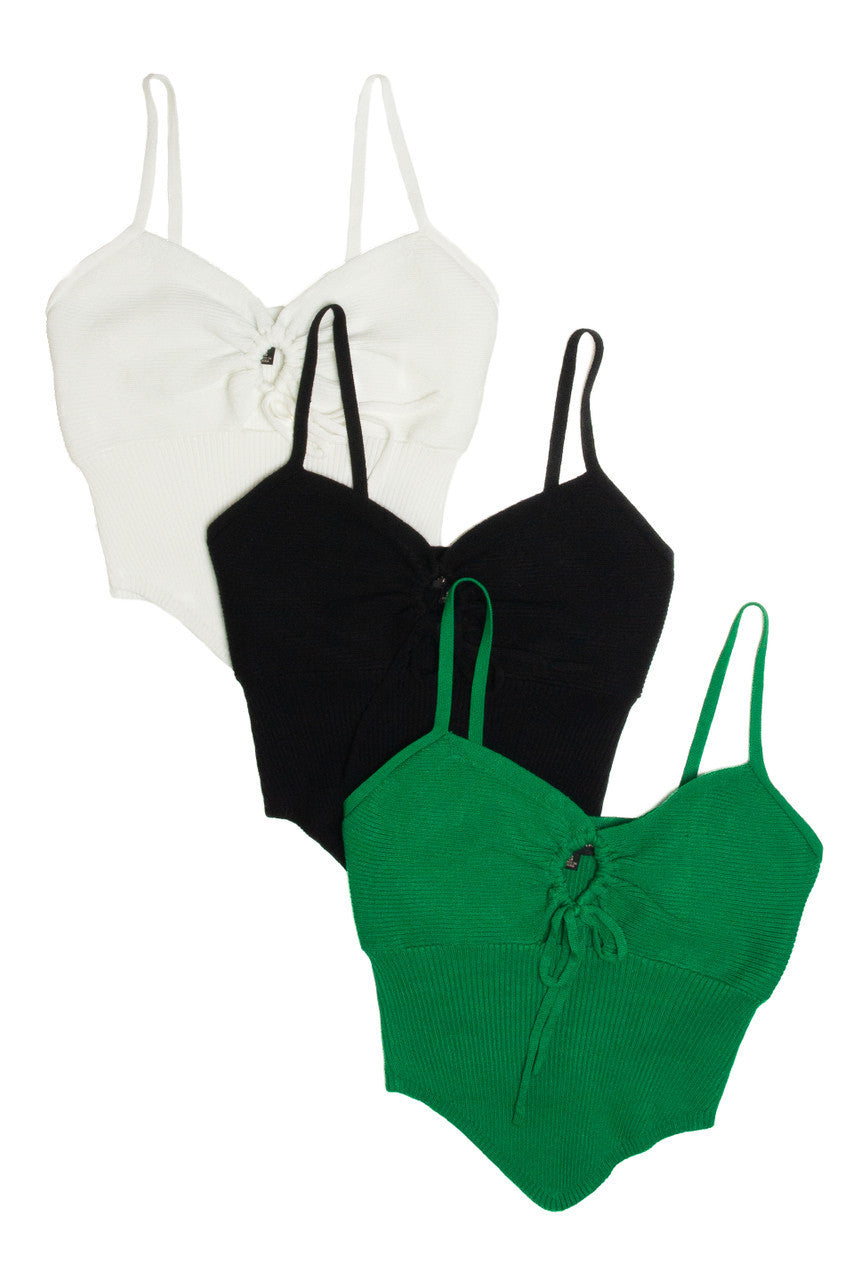 Black Knit Hanky Hem Cami