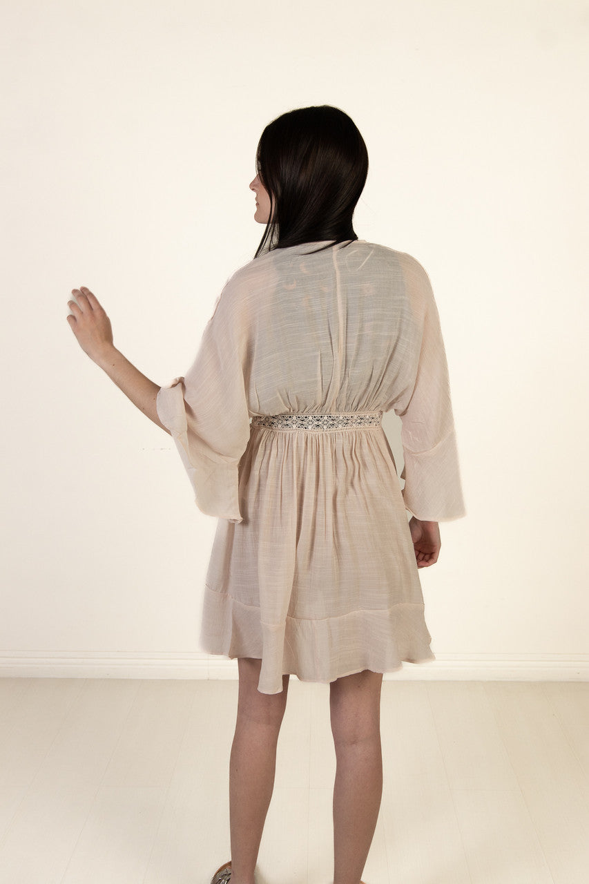 Cream Crochet Trim Duster