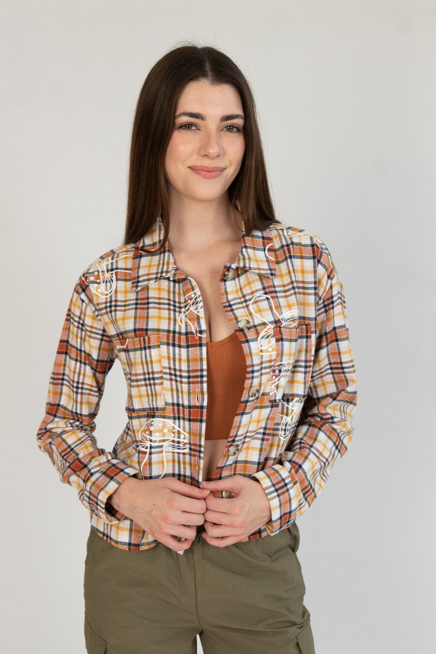 Cropped Screenprint Flannel